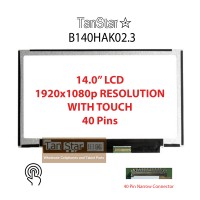  14.0" Laptop LCD Screen 1920x1080p 40 Pin EDP Narrow Connector with Touch B140HAK02.3